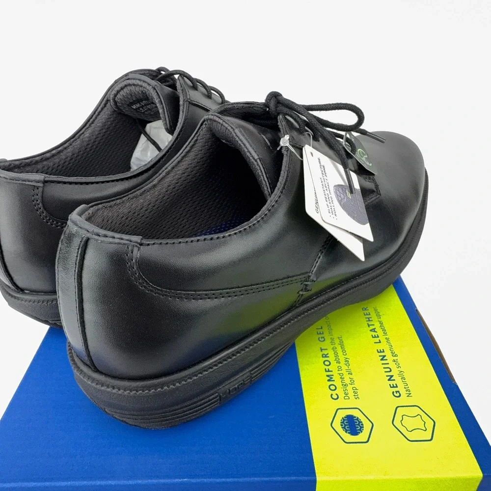 Nunn Bush Marvin St Black Leather KORE Slip Resistant Oxford Shoes Men 10.5M NIB